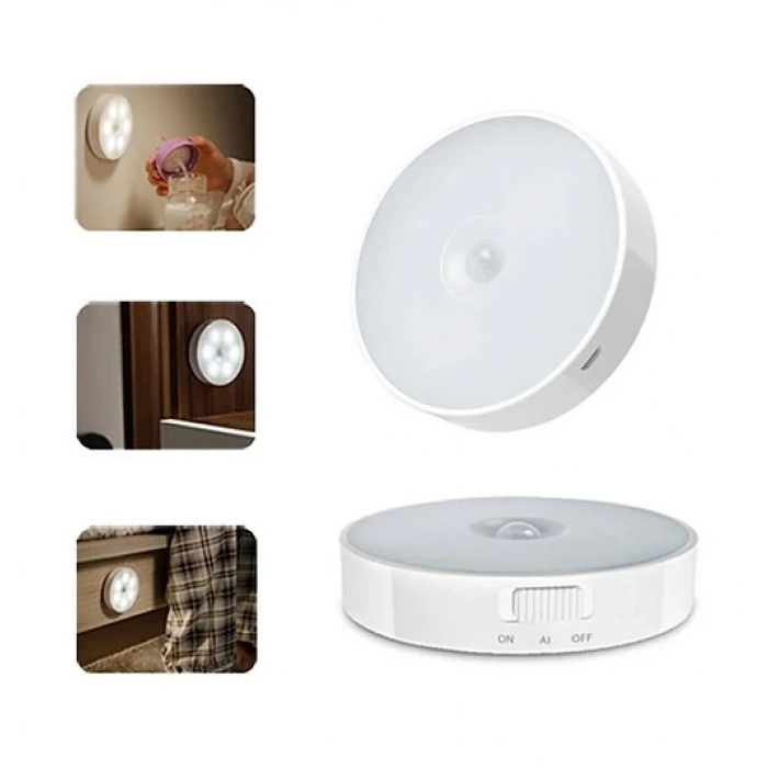 MDB Hareket Sensörlü 8 Ledli Usb Şarjlı Beyaz Işık