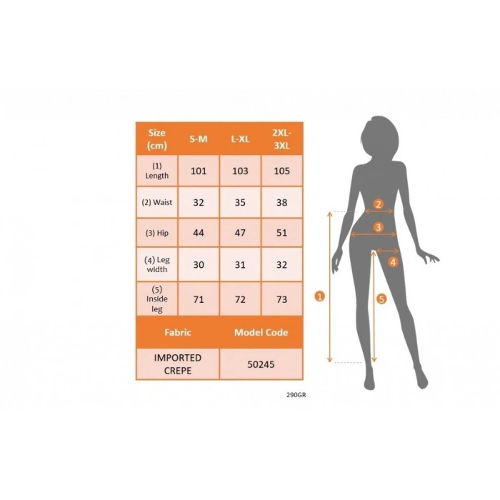 MDB Kadın Beli Zincir Detay Ithal Krep Pantolon
