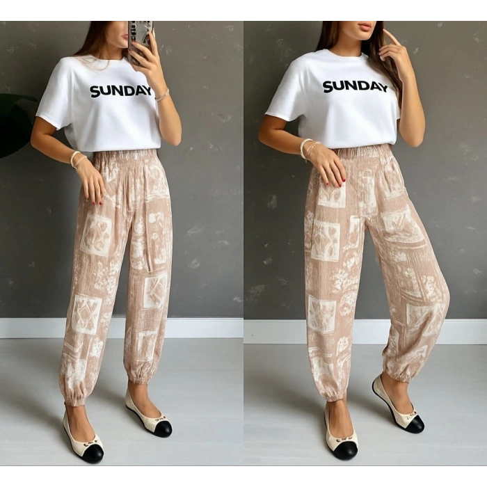 MDB Kadın Desenli Süprem Pantolon