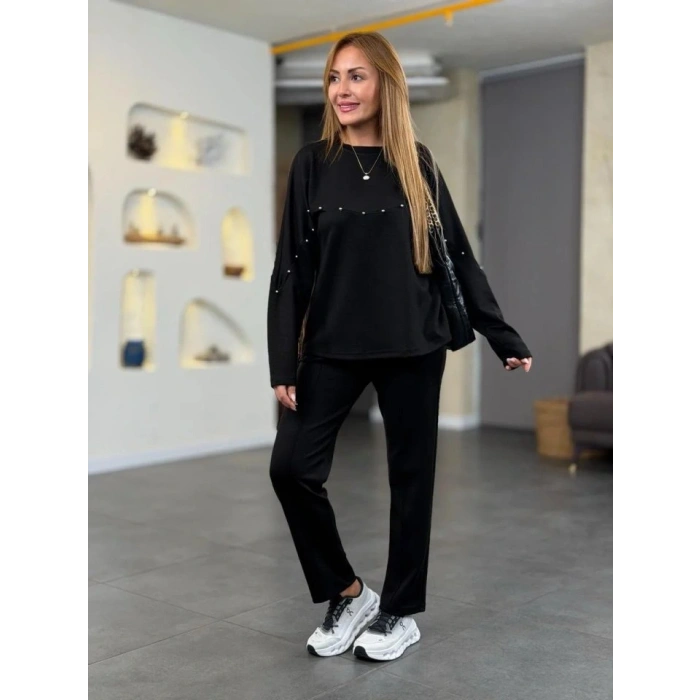 MDB Kadın Inci Detay odal Kumaş Ikili Takım