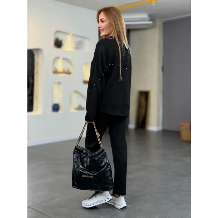 MDB Kadın Inci Detay odal Kumaş Ikili Takım