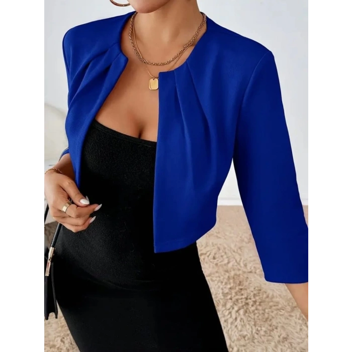 MDB Kadın Truvakar Kol önü Açık Kısa Ithal Krep Ceket