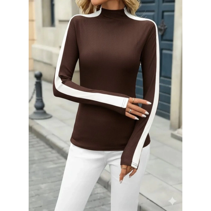 MDB Kadın Uzun Kollu Balıkçı Yaka Kaşkorse Bluz