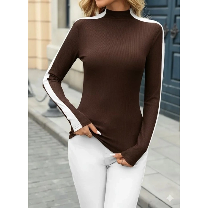 MDB Kadın Uzun Kollu Balıkçı Yaka Kaşkorse Bluz