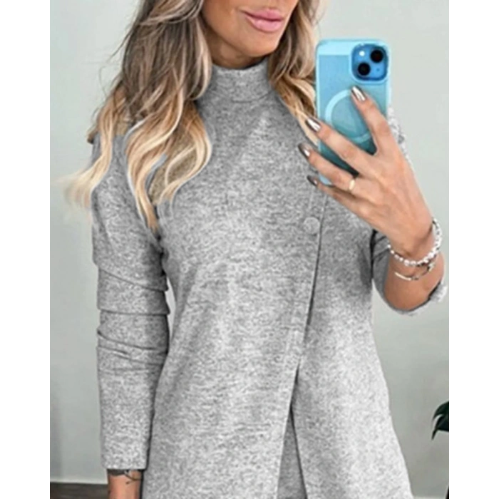 MDB Kadın Uzun Kollu Balıkçı Yaka önden Düğmeli Bluz Ve Pantolon Yumoş Ikili Takım