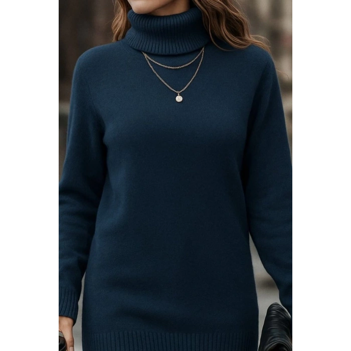 MDB Kadın Uzun Kollu Balıkçı Yaka Triko Bluz