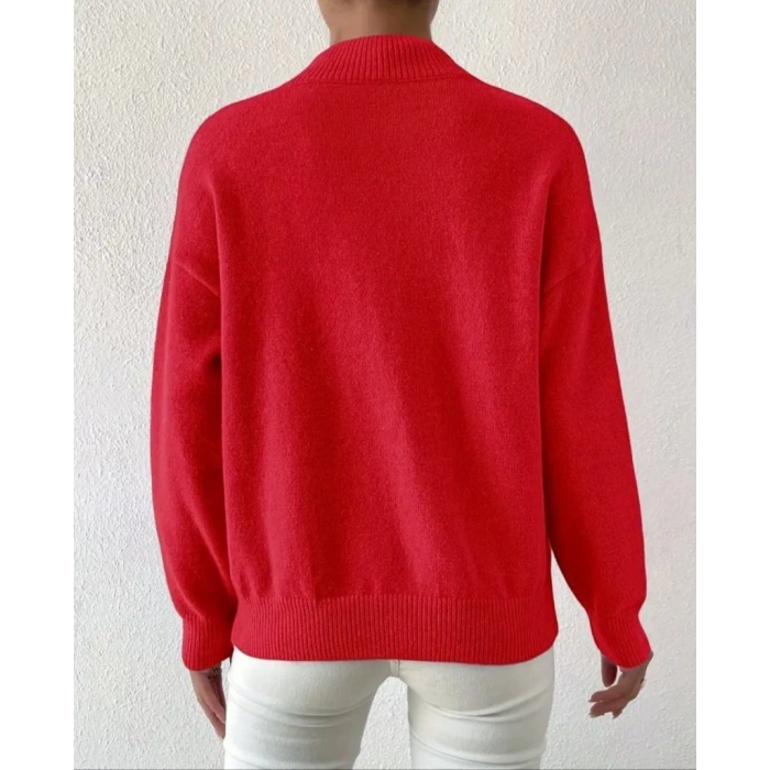 MDB Kadın Uzun Kollu Balıkçı Yaka Triko Bluz