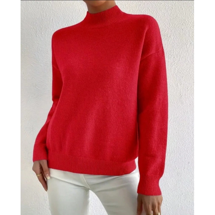 MDB Kadın Uzun Kollu Balıkçı Yaka Triko Bluz