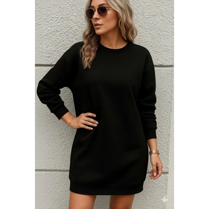 MDB Kadın Uzun Kollu Bisiklet Yaka Iki Iplik Elbise