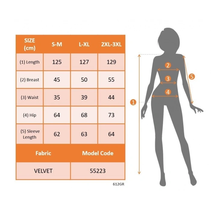 MDB Kadın Uzun Kollu Bisiklet Yaka Midi Kadife Elbise