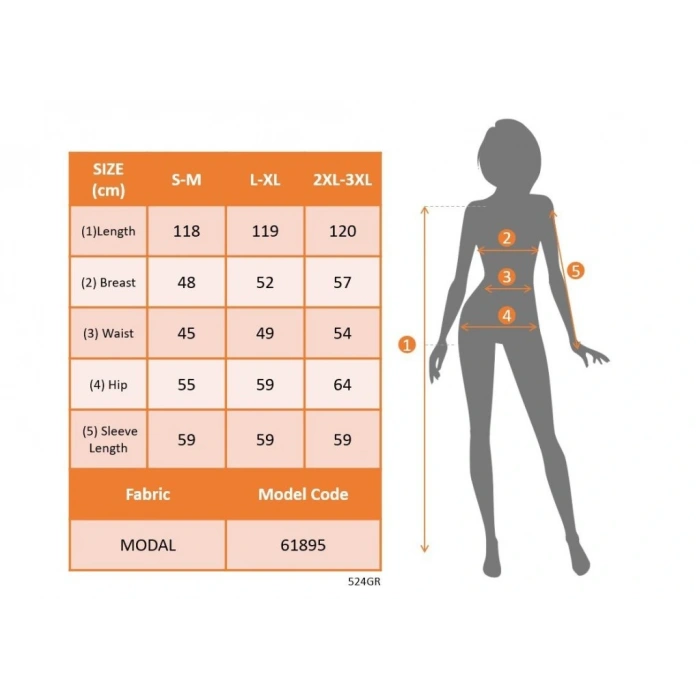 MDB Kadın Uzun Kollu Bisiklet Yaka Midi Modal Elbise
