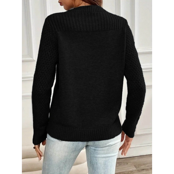 MDB Kadın Uzun Kollu Bisiklet Yaka Triko Bluz