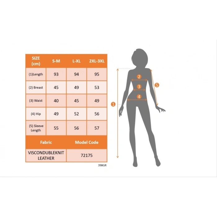 MDB Kadın Uzun Kollu Bisiklet Yaka üst Viskon Etek Ucu Deri Kısa Elbise