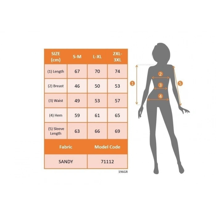 MDB Kadın Uzun Kollu Göğüs Pencere Detay Yaka Boğazlı Kolları Tüllü Sandy Bluz