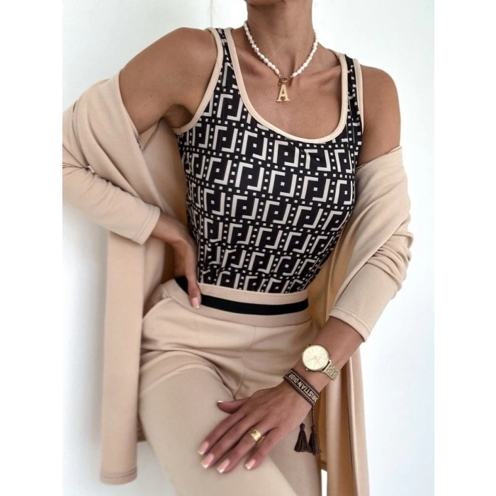 MDB Kadın Uzun Kollu Krep üçlü Takım