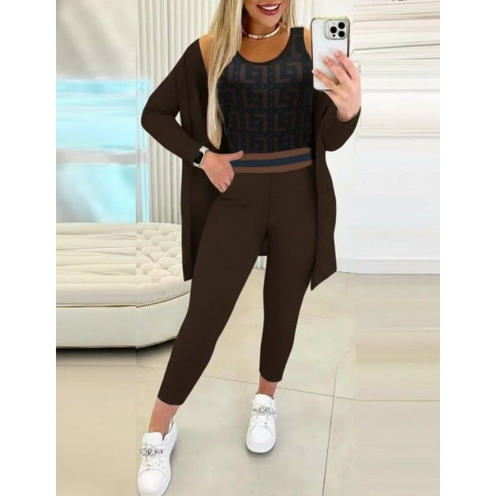 MDB Kadın Uzun Kollu Krep üçlü Takım