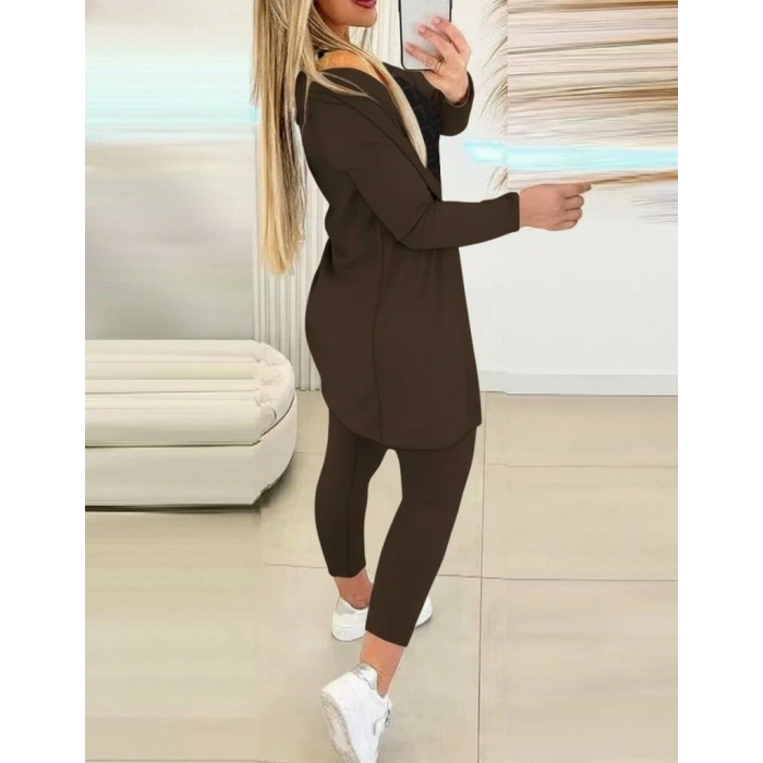 MDB Kadın Uzun Kollu Krep üçlü Takım