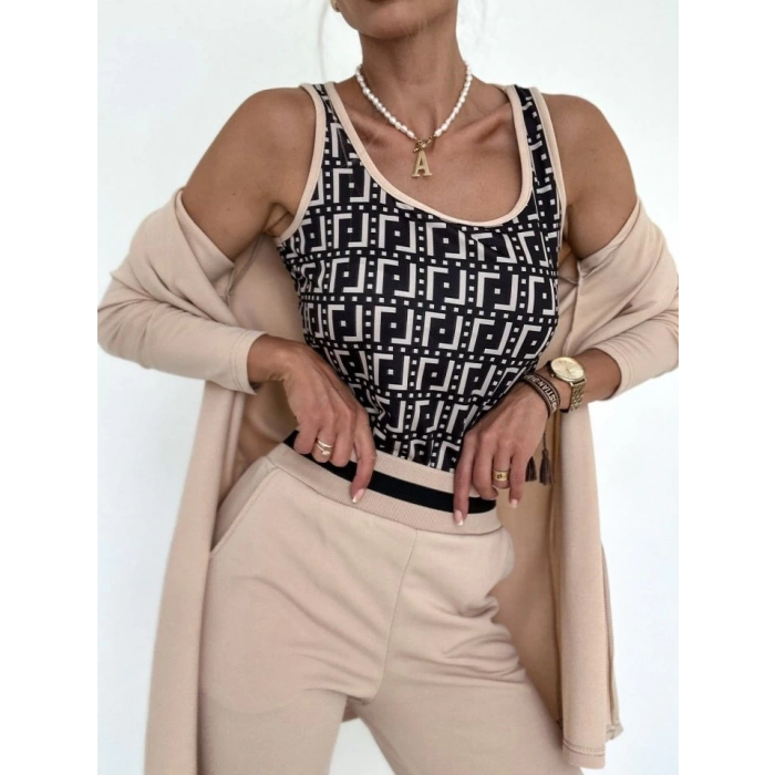 MDB Kadın Uzun Kollu Krep üçlü Takım