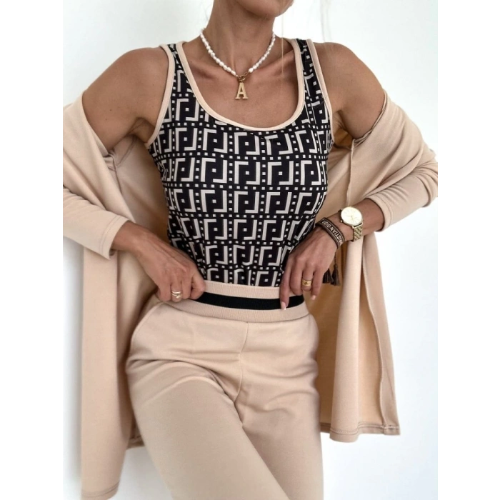 MDB Kadın Uzun Kollu Krep üçlü Takım