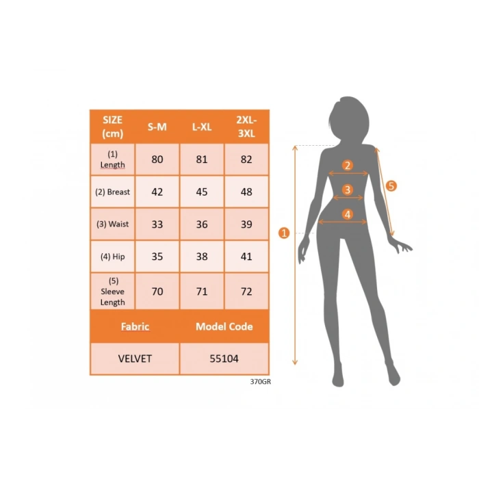 MDB Kadın Uzun Kollu Kruvaze Yaka Yanlardan Büzgülü Kadife Elbise