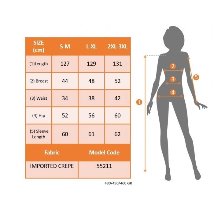 MDB Kadın Uzun Kollu Kruvaze Yakalı Belden çapraz Detaylı çift Renkli Midi Ithal Krep Elbise