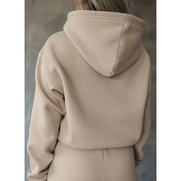 MDB Kadın Uzun Kollu Nope Baskılı Beli Ribanalı Ikili Takım