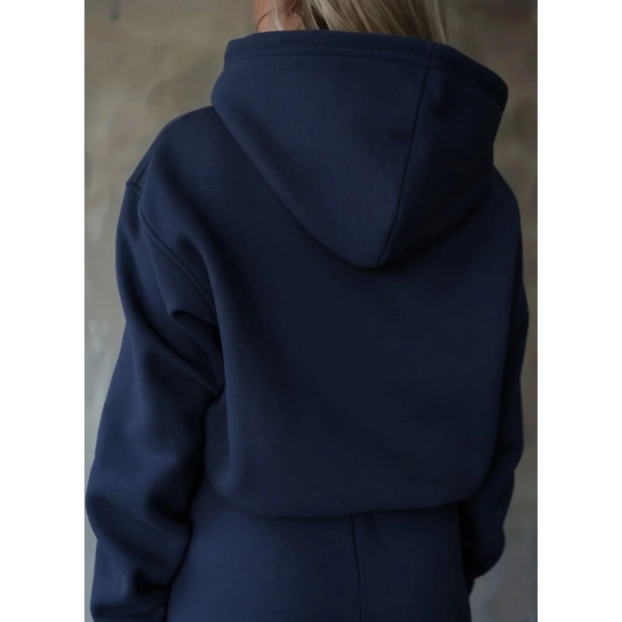 MDB Kadın Uzun Kollu Nope Baskılı Beli Ribanalı Ikili Takım