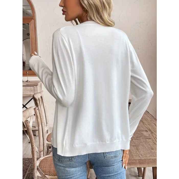 MDB Kadın Uzun Kollu önden Düğmeli Triko Ceket