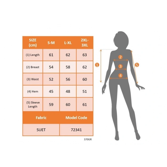 MDB Kadın Uzun Kollu önden Fermuarlı Süet Ceket