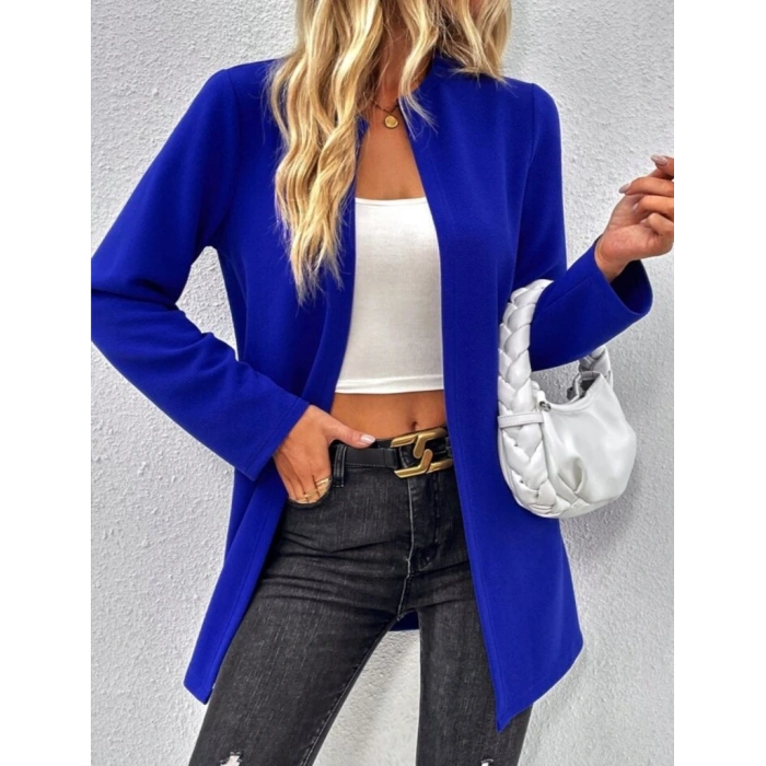 MDB Kadın Uzun Kollu önü Açık Uzun Modal Ceket