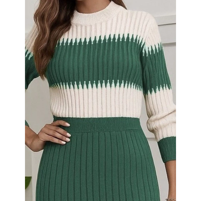 MDB Kadın Uzun Kollu Triko Etekli Takım