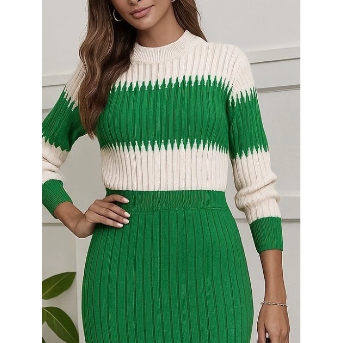 MDB Kadın Uzun Kollu Triko Etekli Takım