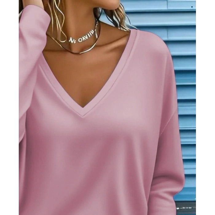 MDB Kadın Uzun Kollu V Yakalı Dalgıç Bluz