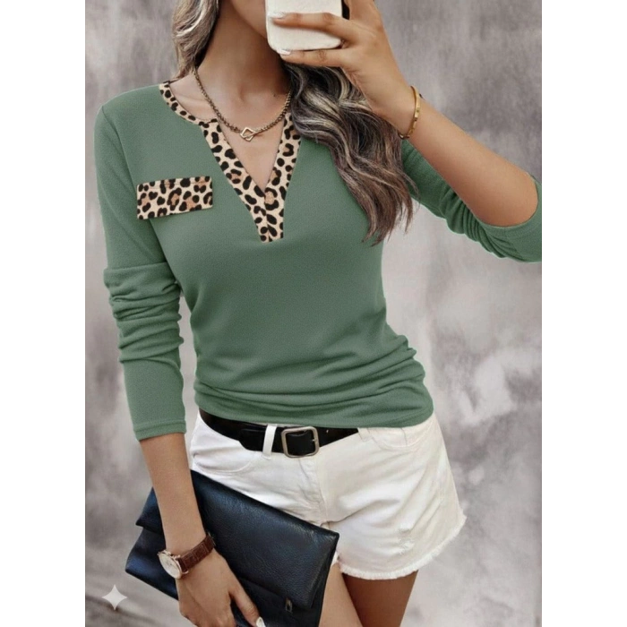 MDB Kadın Uzun Kollu V Yakalı Kaşkorse Bluz