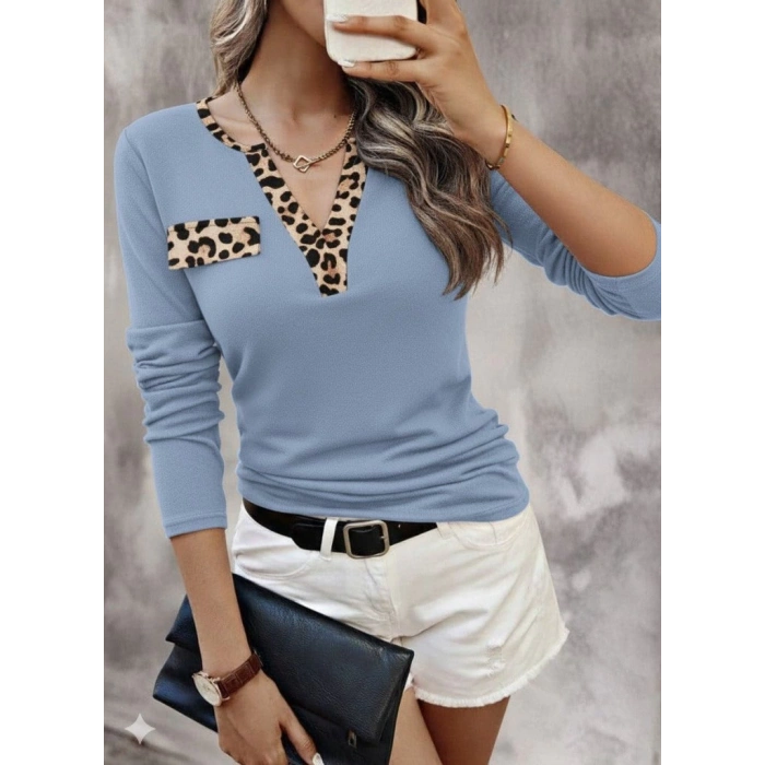 MDB Kadın Uzun Kollu V Yakalı Kaşkorse Bluz