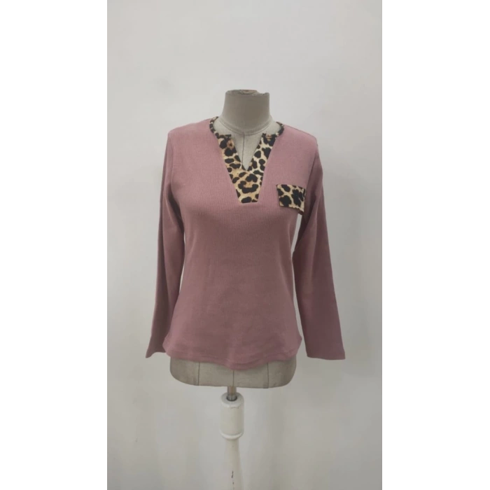 MDB Kadın Uzun Kollu V Yakalı Kaşkorse Bluz