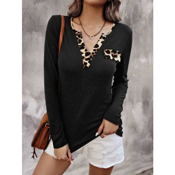 MDB Kadın Uzun Kollu V Yakalı Kaşkorse Bluz