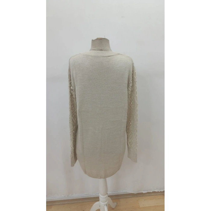 MDB Kadın Uzun Kollu V Yakalı Mini Triko Elbise