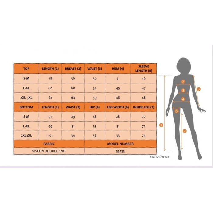 MDB Kadın Uzun Kollu V Yakalı Viskon Iki Iplik Bluz Ve Pantolon Ikili Takım