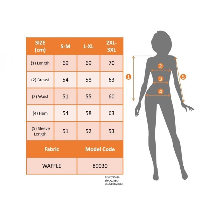 MDB Kadın Uzun Kollu V Yakalı Waffle Bluz