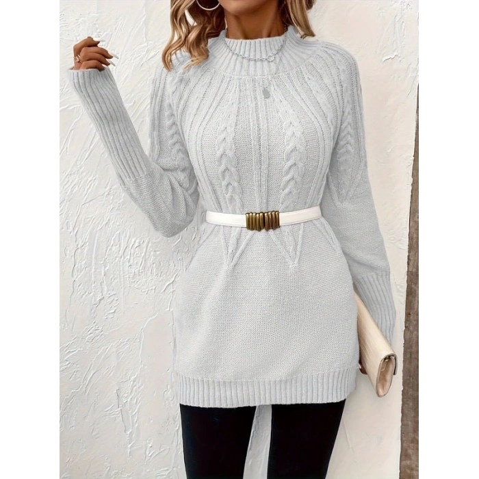 MDB Kadın Uzun Kollu Yarı Balıkçı Yaka Triko Bluz