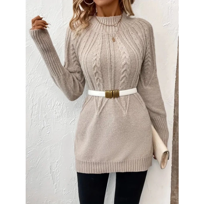 MDB Kadın Uzun Kollu Yarı Balıkçı Yaka Triko Bluz