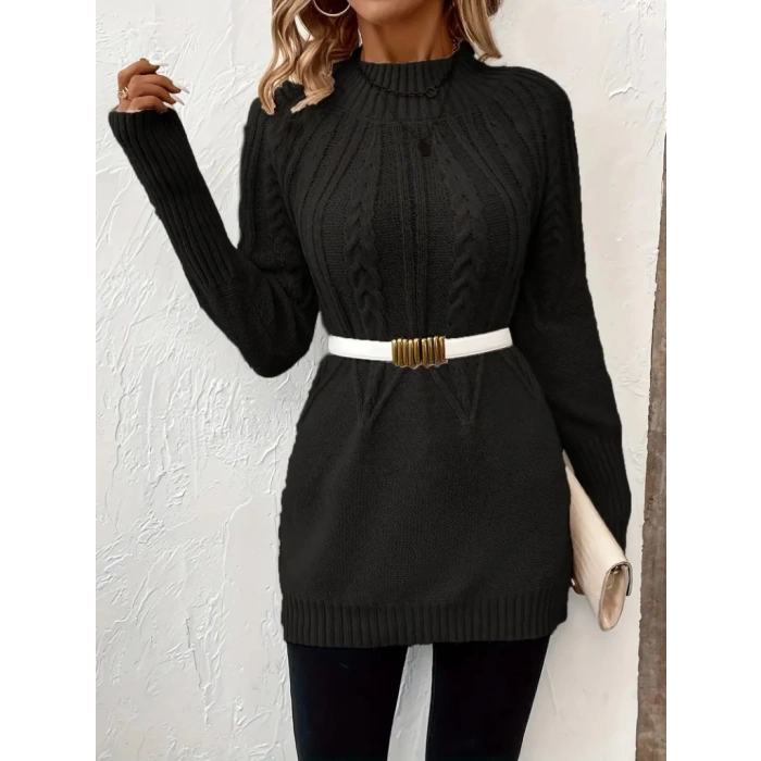 MDB Kadın Uzun Kollu Yarı Balıkçı Yaka Triko Bluz