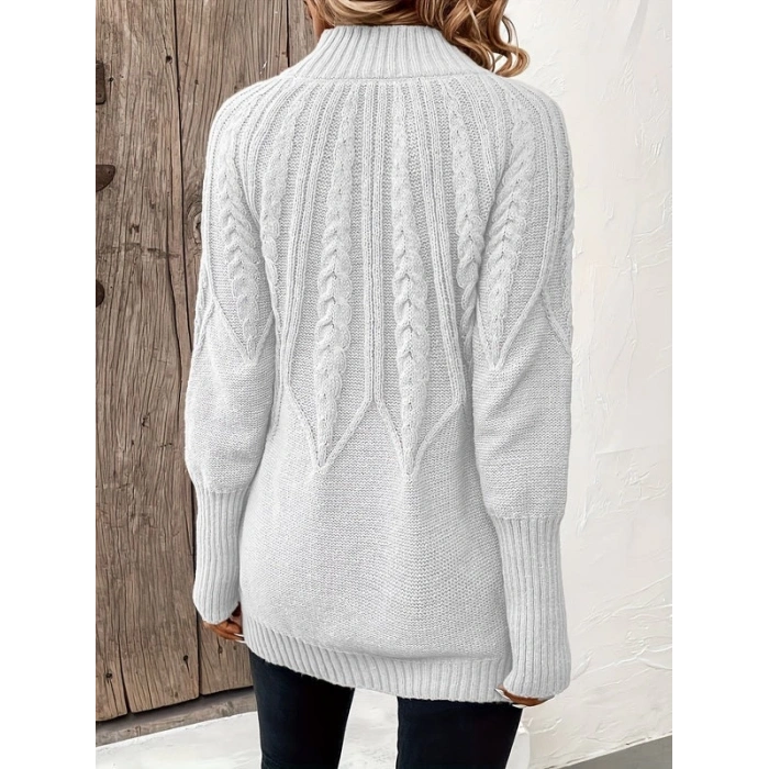 MDB Kadın Uzun Kollu Yarı Balıkçı Yaka Triko Bluz