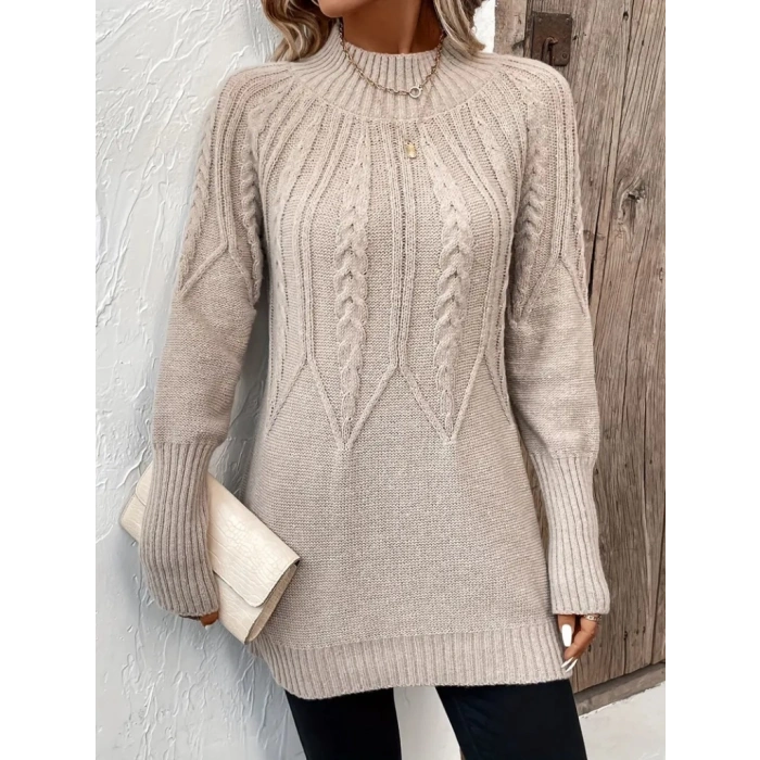 MDB Kadın Uzun Kollu Yarı Balıkçı Yaka Triko Bluz