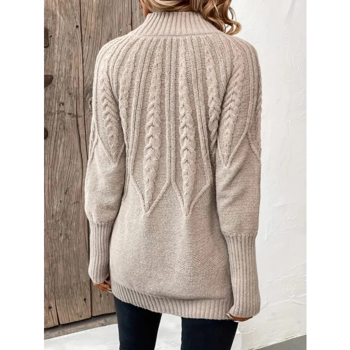 MDB Kadın Uzun Kollu Yarı Balıkçı Yaka Triko Bluz