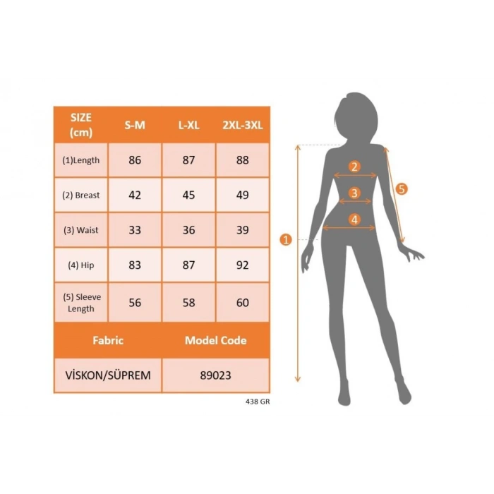 MDB Kadın Uzun Kollu Yuvarlak Yaka üst Viskon Alt Süprem Midi Elbise