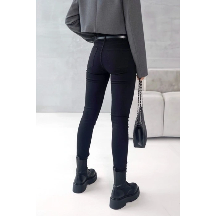 MDB Kadın Yüksek Bel Cepli Kemersiz Kot Pantolon