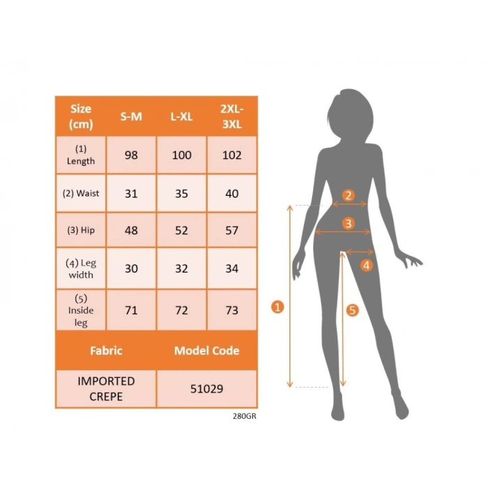 MDB Kadın Yüksek Bel Cepli Paçası Lastikli Ithal Krep Pantolon