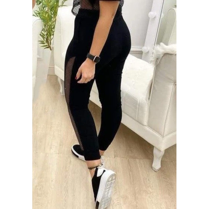 MDB Kadın Yüksek Bel File Detaylı Dar Kesim Viskon Iki Iplik Pantolon